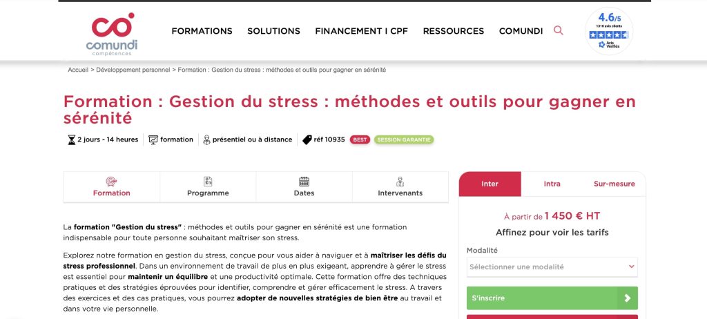 formation en gestion du stress de Comundi