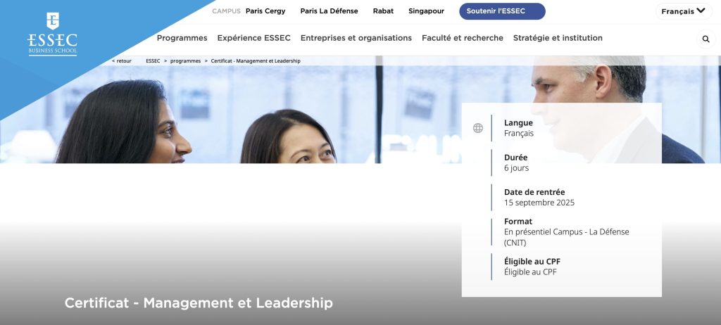 Formation en management à l'ESSEC