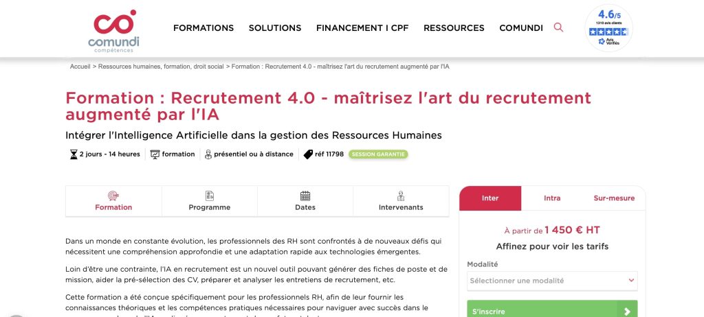 formation recrutement avec IA de Comundi