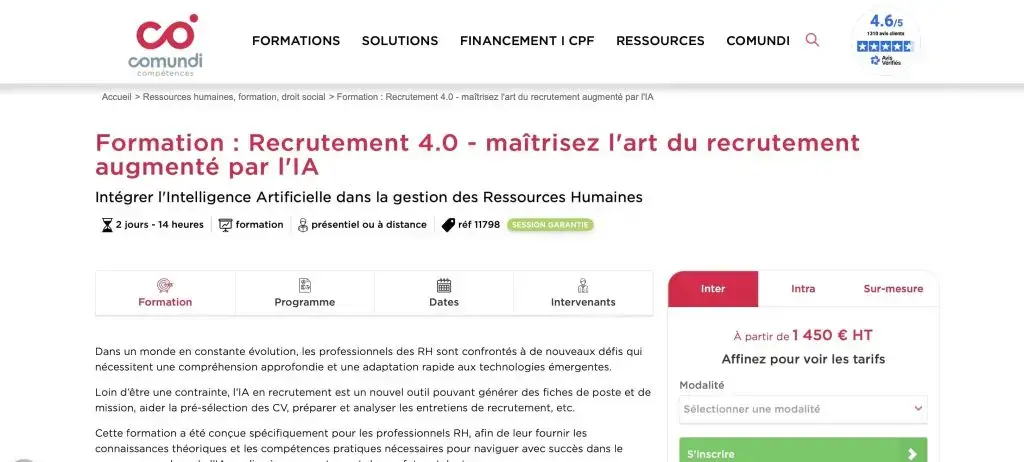 formation recrutement avec IA de Comundi