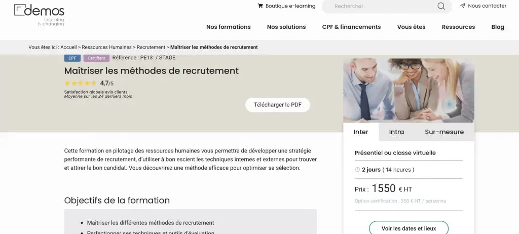 formation en recrutement de Demos
