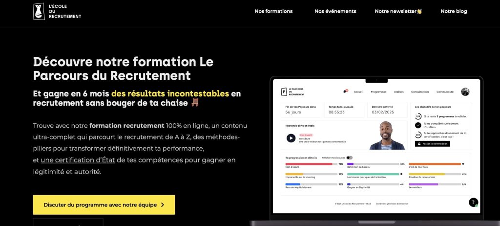 formation recrutement de l'école du recrutement