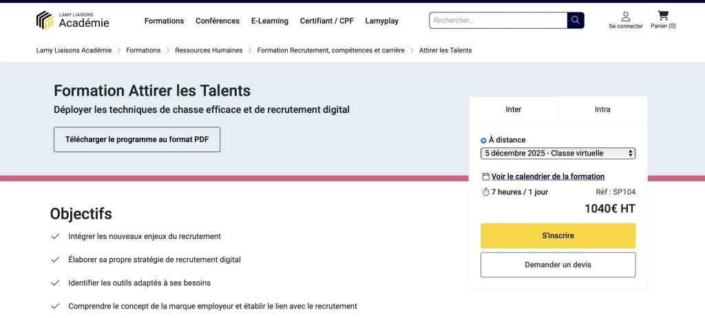formation en recrutement de Lamy Liaisons