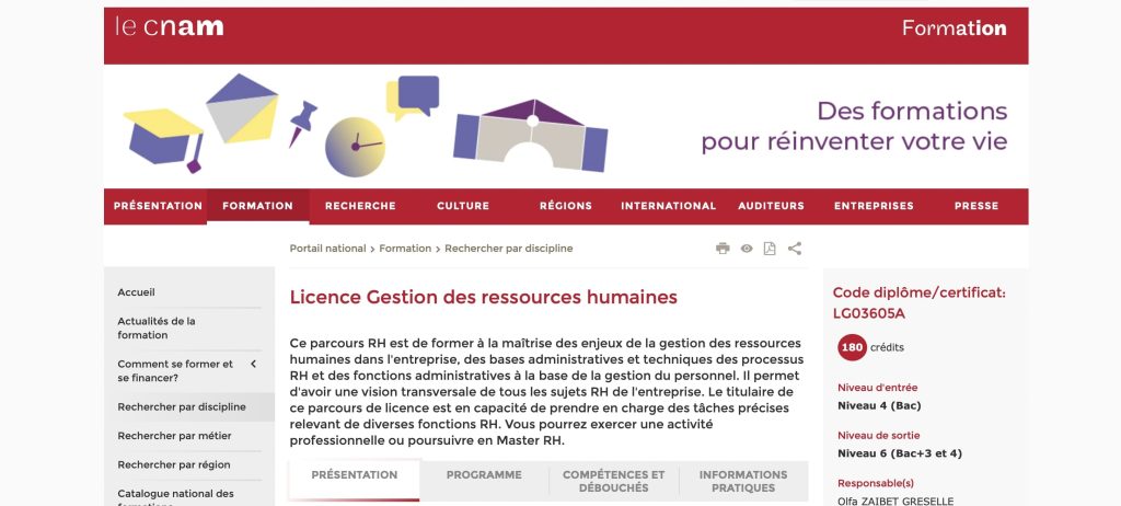 licence RH à distance du CNAM