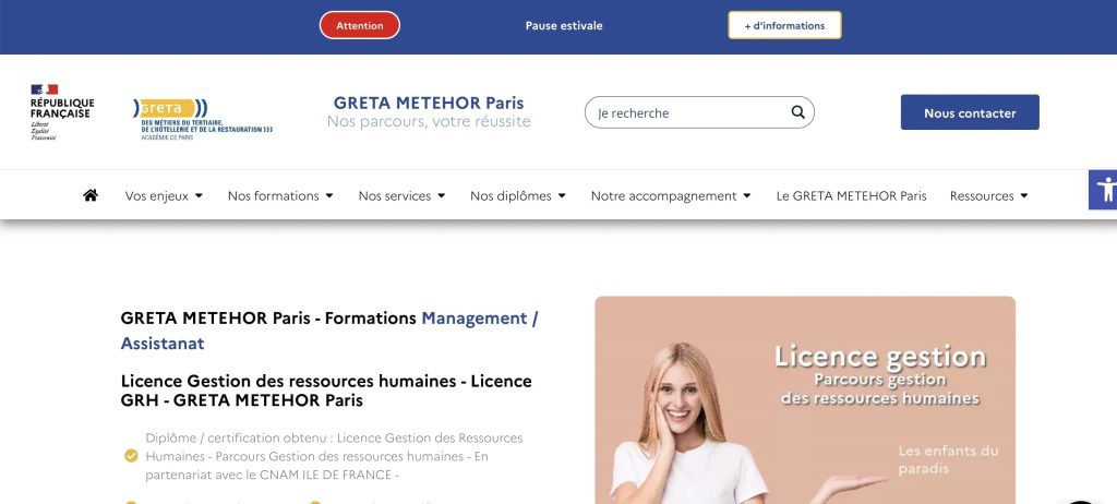 image de la licence RH à distance GRETA Metehor Paris