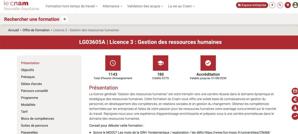 licence rh à distance cnam