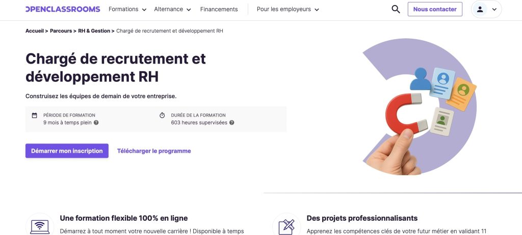 licence rh à distance open classrooms