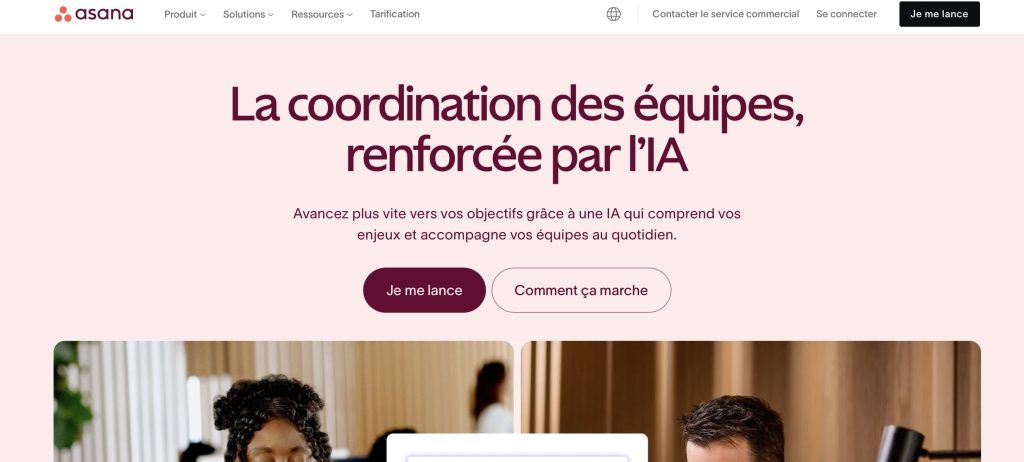 image du logiciel télétravail asana