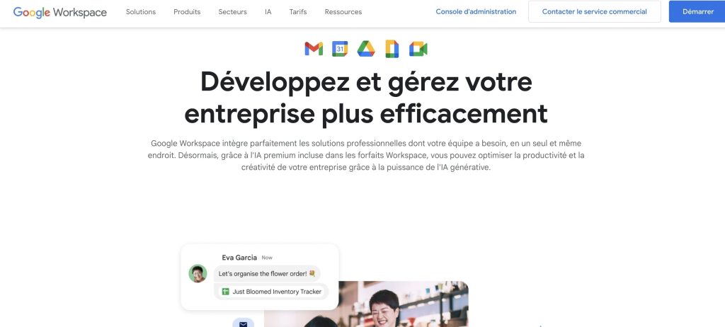 image du logiciel de télétravail de Google