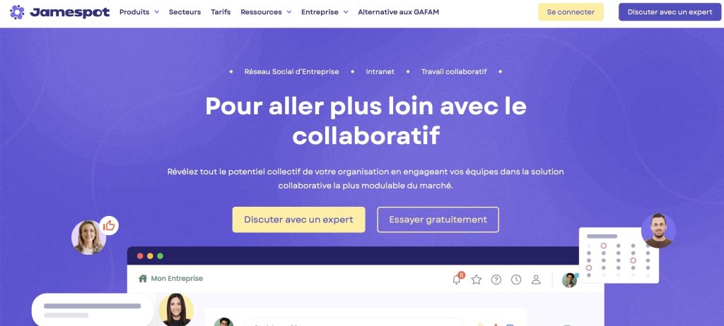 image du logiciel télétravail jamespot