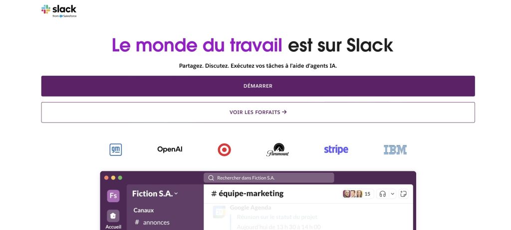 logiciel télétravail Slack