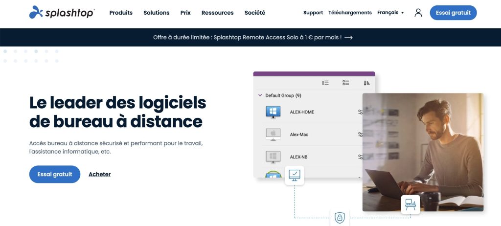 logiciel télétravail Splashtop